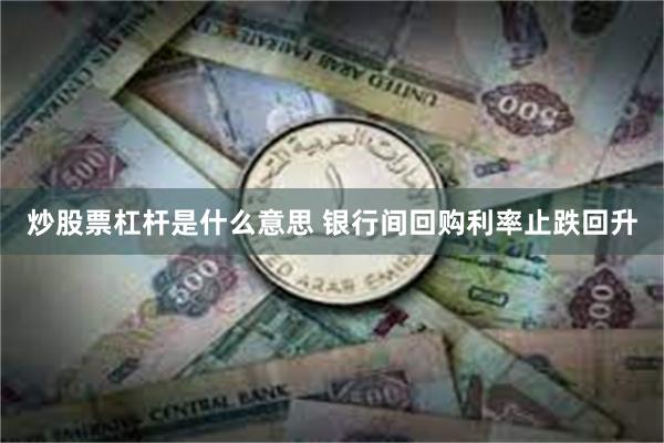 炒股票杠杆是什么意思 银行间回购利率止跌回升