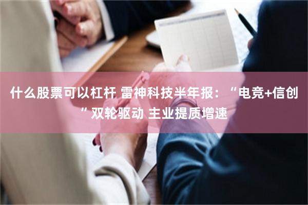 什么股票可以杠杆 雷神科技半年报：“电竞+信创”双轮驱动 主业提质增速