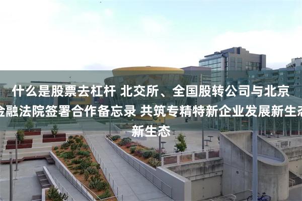 什么是股票去杠杆 北交所、全国股转公司与北京金融法院签署合作备忘录 共筑专精特新企业发展新生态