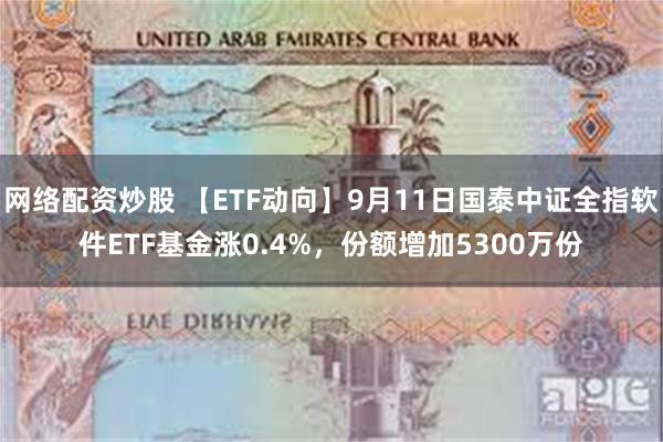 网络配资炒股 【ETF动向】9月11日国泰中证全指软件ETF基金涨0.4%，份额增加5300万份