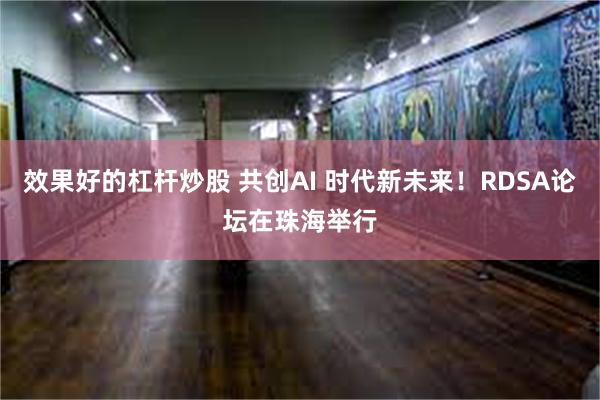 效果好的杠杆炒股 共创AI 时代新未来！RDSA论坛在珠海举行